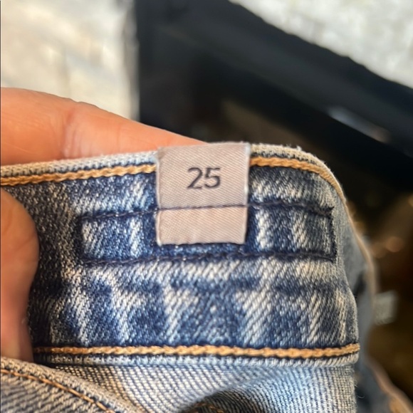 Citizens Of Humanity Blue Straight Jeans with Faded Distressing - Picture 3 of 14